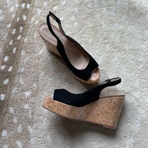 Stuart Weitzman black suede wedges